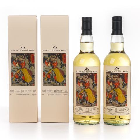 Bennevis 本尼维斯 12年 2013-2025 「通俗水浒传豪杰·一丈青扈三娘」波本桶单桶 2支组