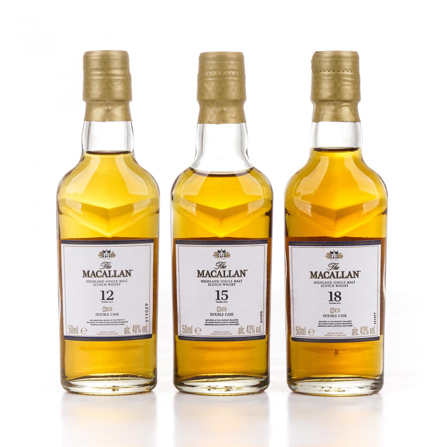【酒版】Macallan麦卡伦 12/15/18年 Double Cask 50ml*3瓶组