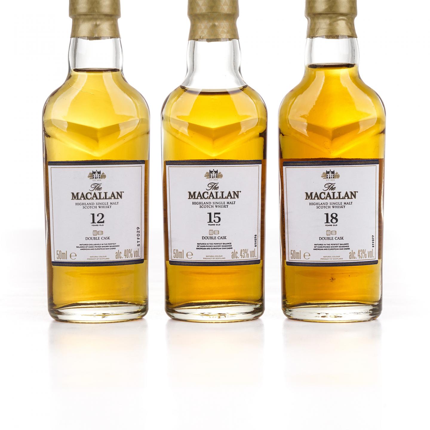 【酒版】Macallan麦卡伦 12/15/18年 Double Cask 50ml*3瓶组