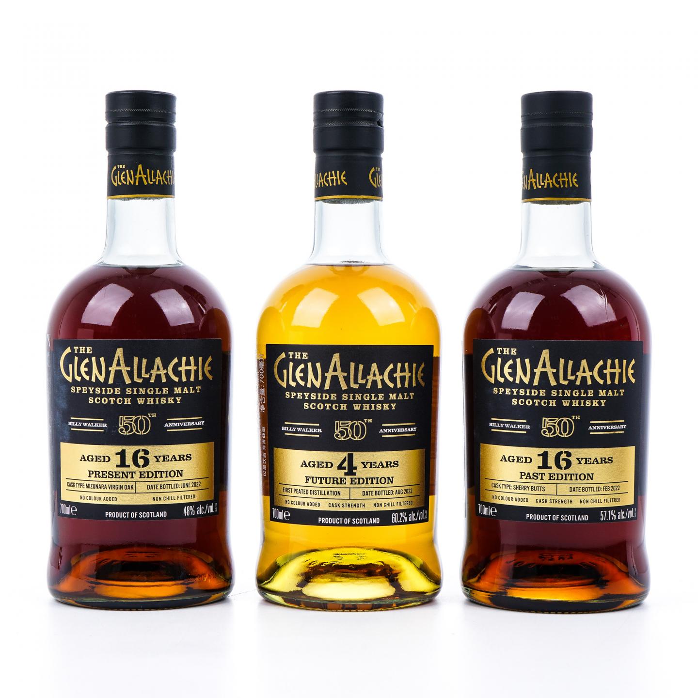 Glenallachie 格兰纳里奇 4/16年 2022 50周年纪念 桶强3瓶组