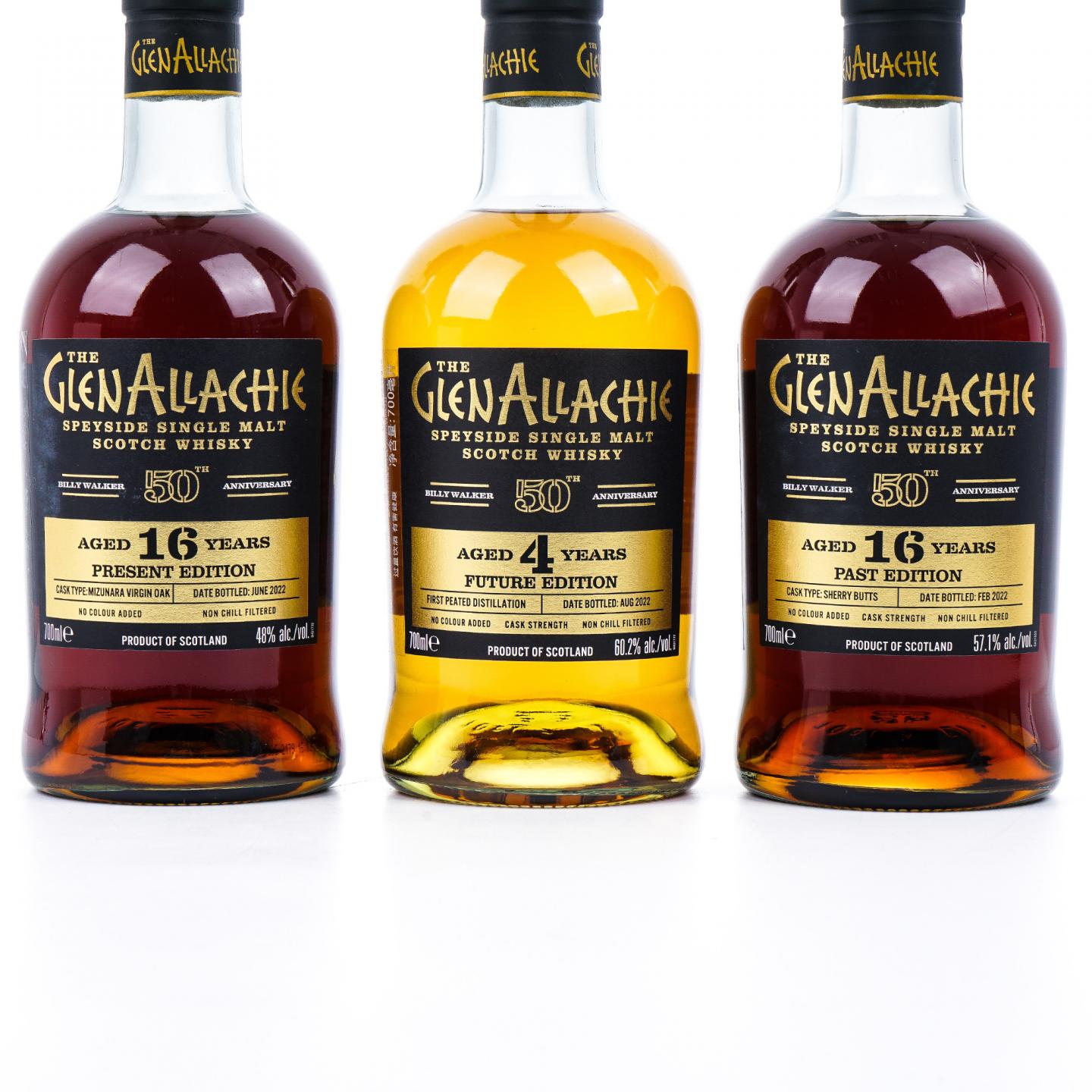 Glenallachie 格兰纳里奇 4/16年 2022 50周年纪念 桶强3瓶组