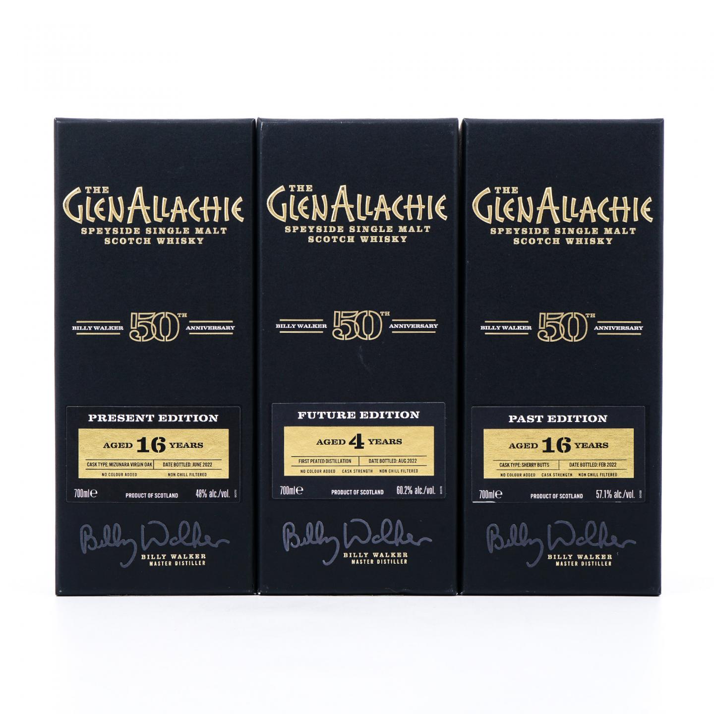 Glenallachie 格兰纳里奇 4/16年 2022 50周年纪念 桶强3瓶组