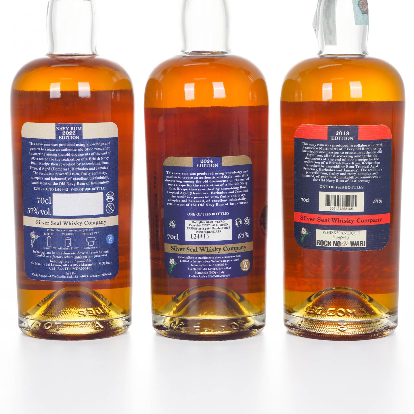 Old Navy Rum 2018/2022/2024 Silver Seal 老海军朗姆酒 3支组