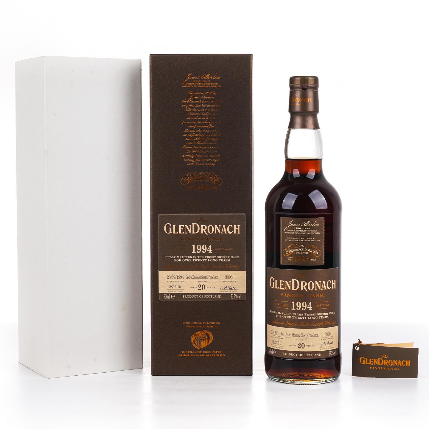 Glendronach 格兰多纳 20年 1994-2015 雪莉单桶#3398