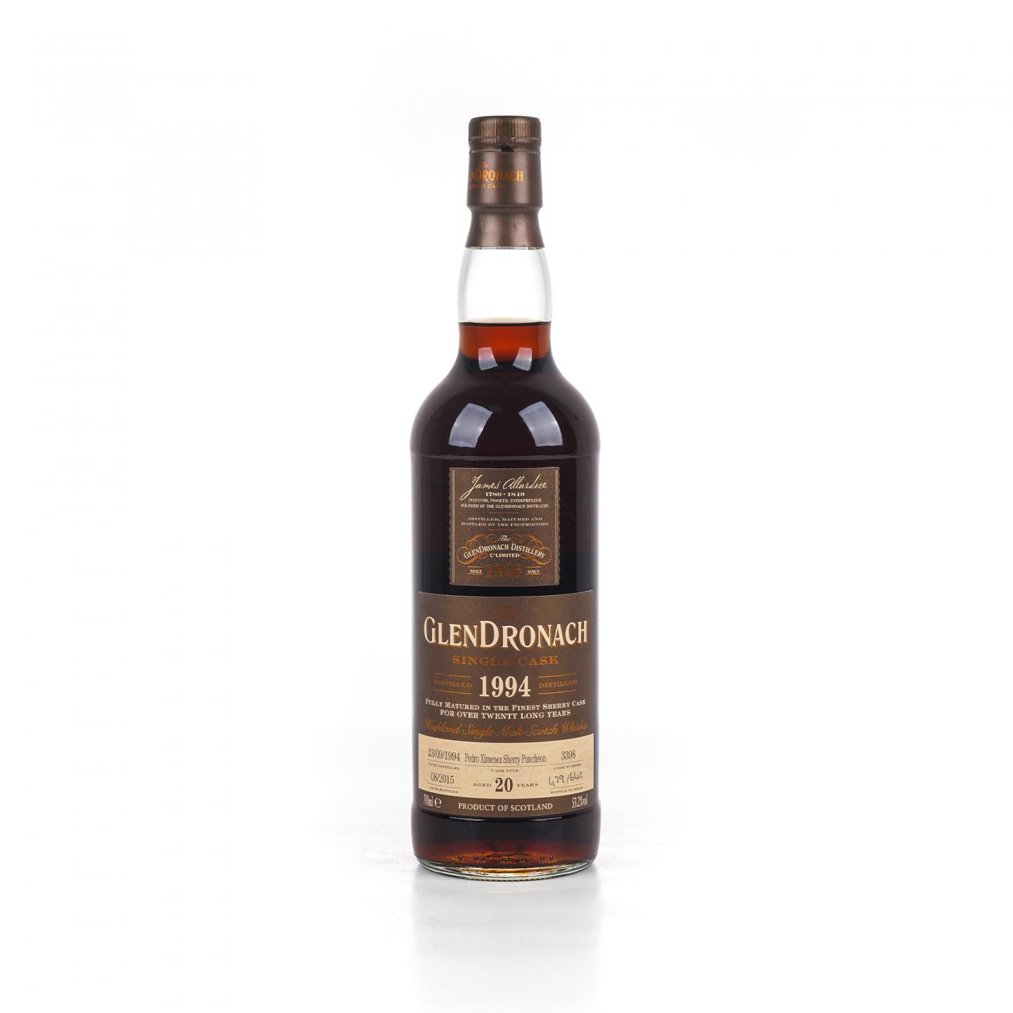 Glendronach 格兰多纳 20年 1994-2015 雪莉单桶#3398