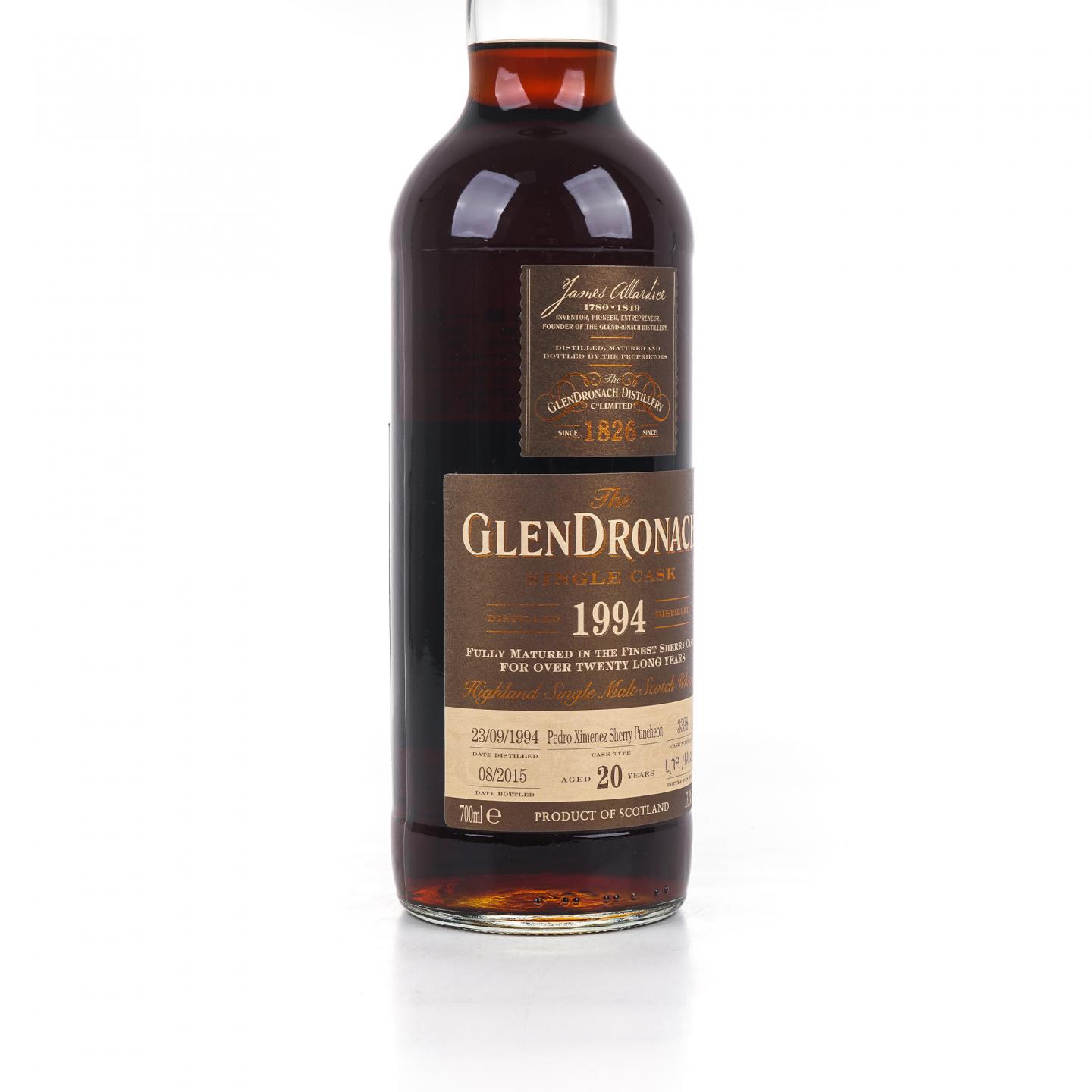 Glendronach 格兰多纳 20年 1994-2015 雪莉单桶#3398