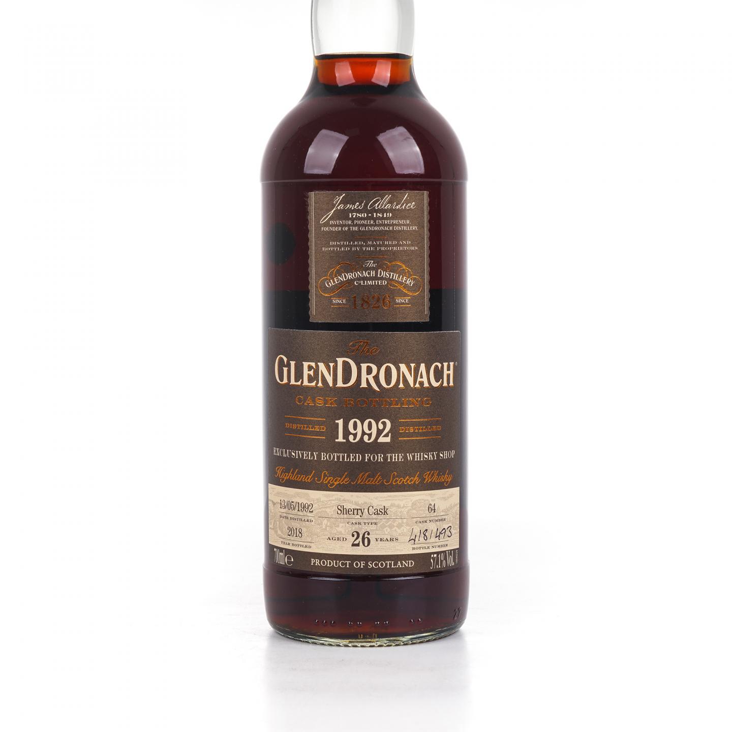 Glendronach 格兰多纳 26年 1992-2018 雪莉桶#64