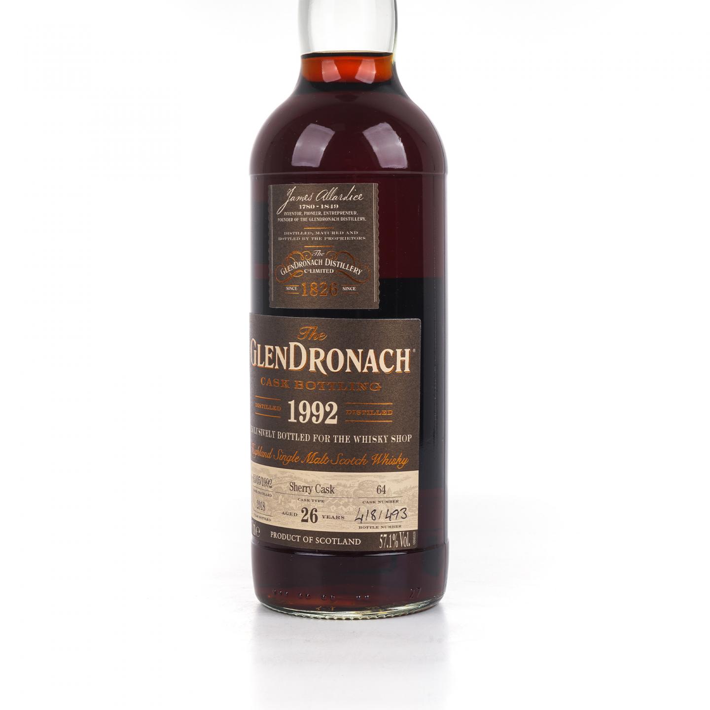 Glendronach 格兰多纳 26年 1992-2018 雪莉桶#64