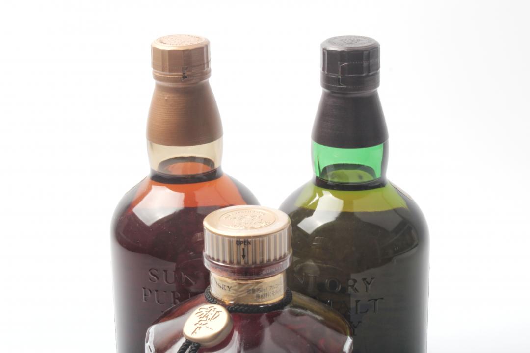 【全套首版】1984年/1994年/1989年 首版双狮标山崎12年单一麦芽威士忌/首版金花标白州12年单一麦芽威士忌/首版双狮标响17年威士忌 43% 760/750/750ml