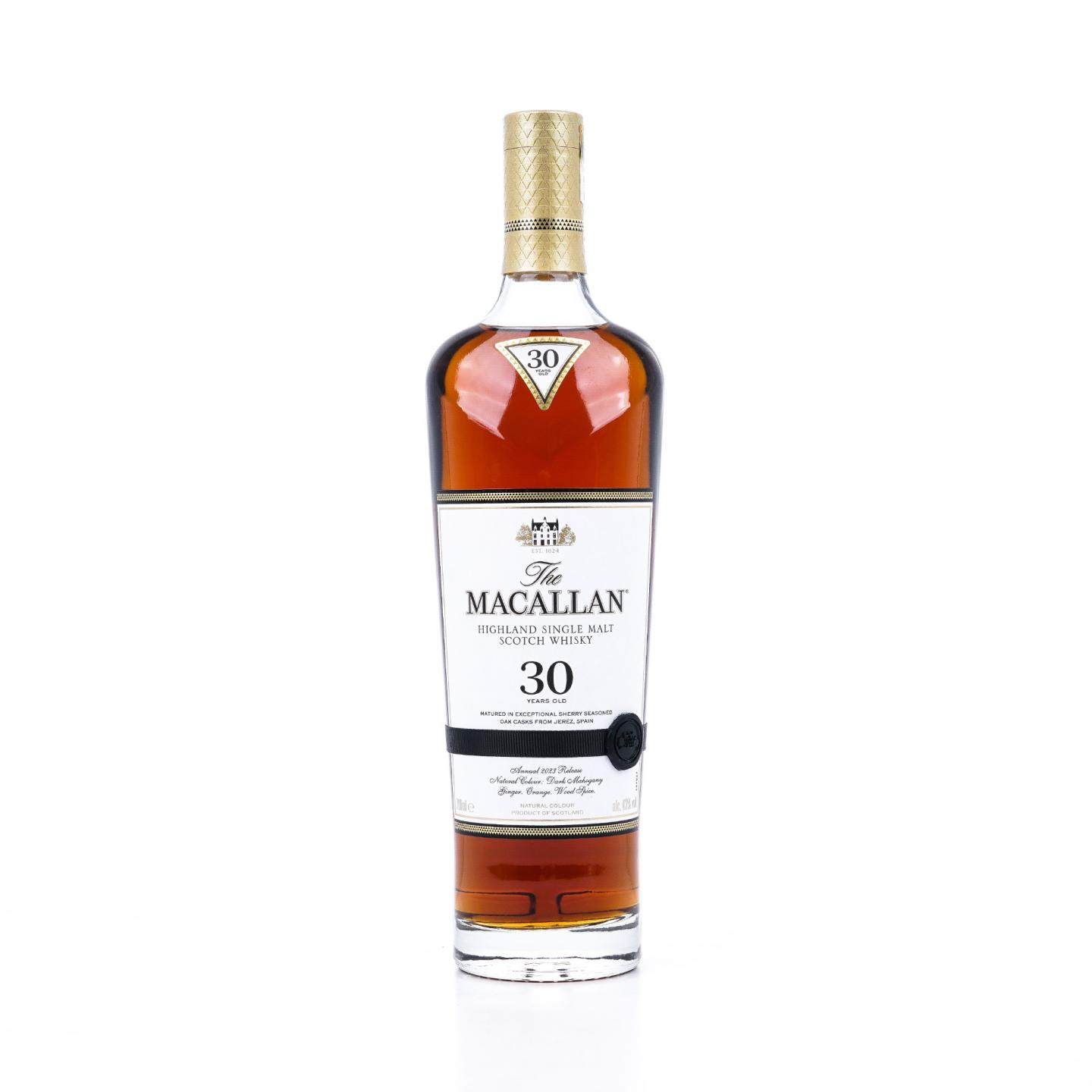 【附X光图】Macallan 麦卡伦 30年 2023 黑腰带 雪莉桶 木盒