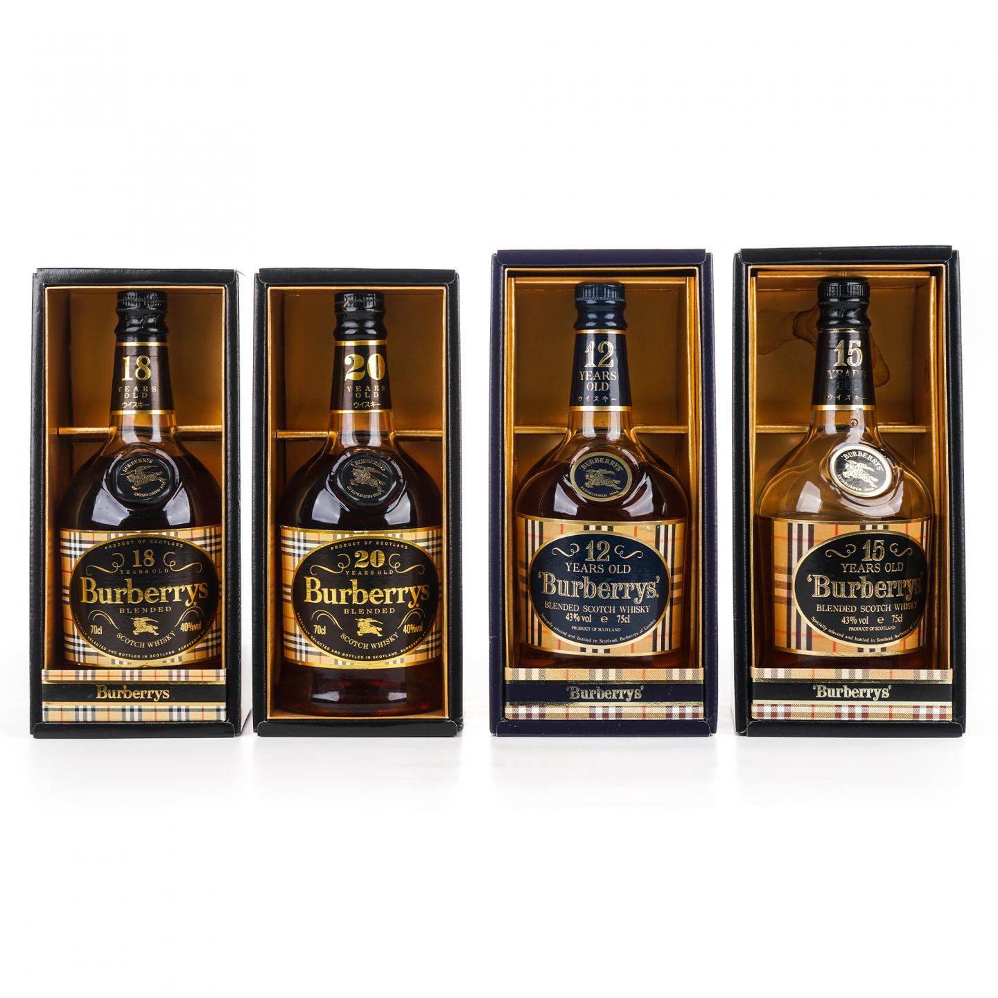 Burberrys 12/15/18/20年 调和威士忌 4瓶组