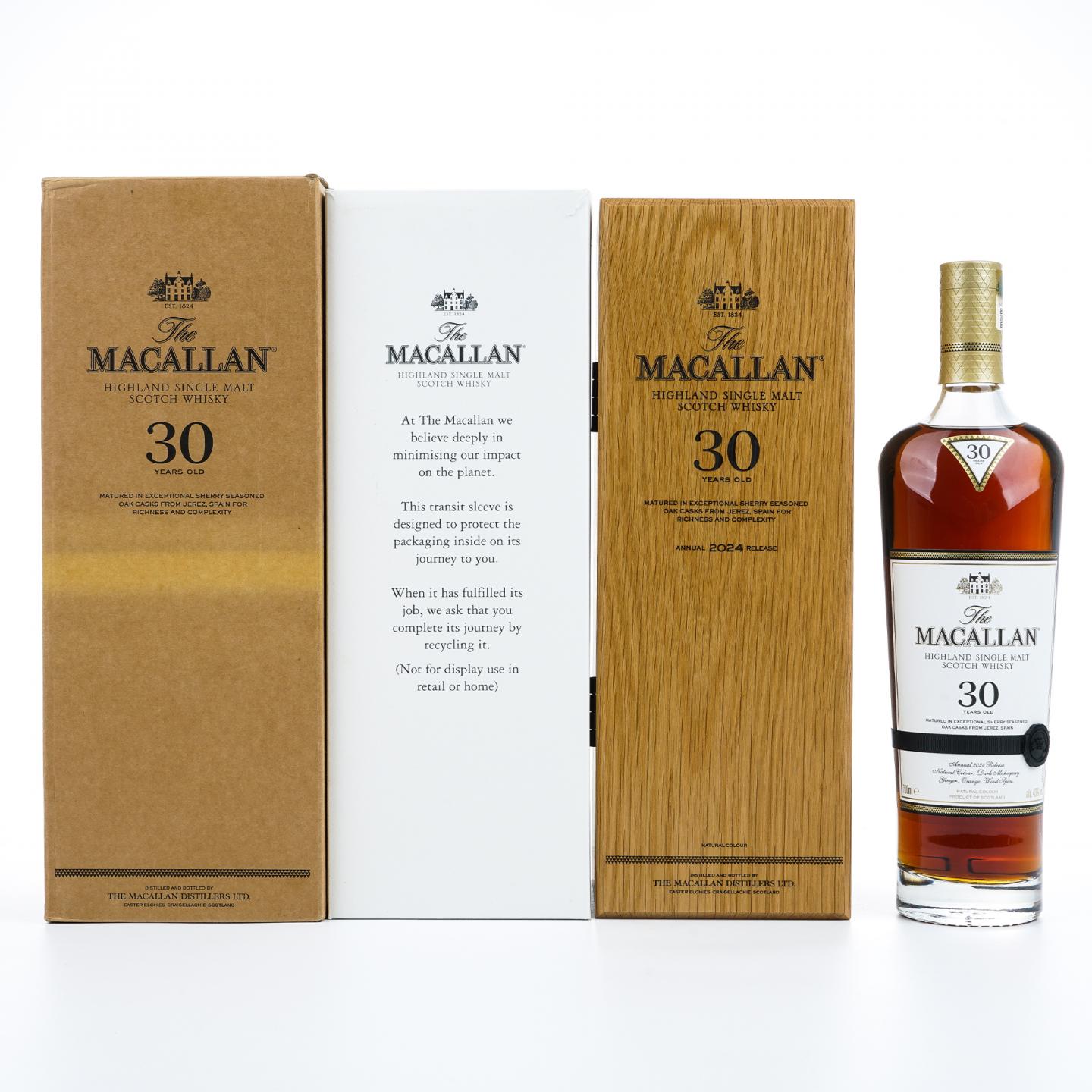 【附X光图】Macallan 麦卡伦 30年 2024 雪莉桶 黑腰带 木盒