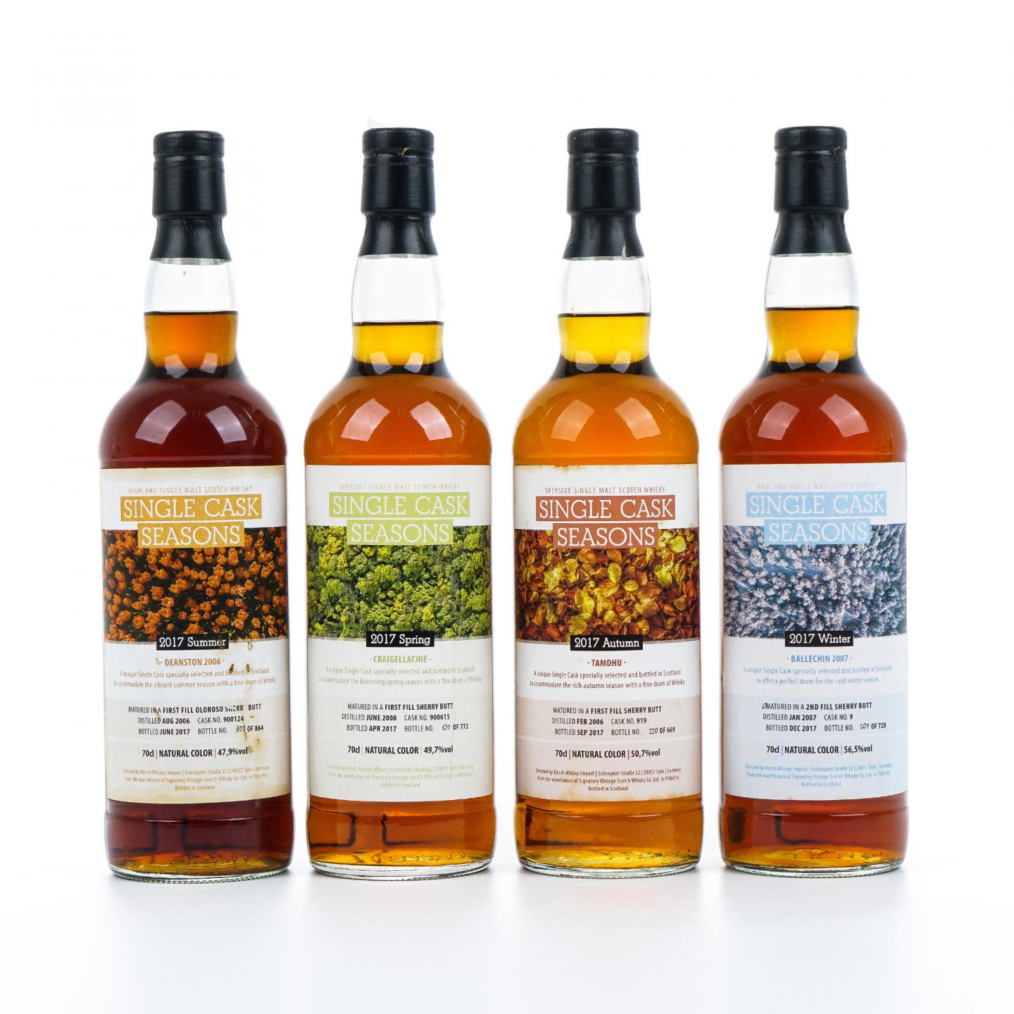 格兰纳里奇/丁斯顿/檀都/巴拉奇 2017单桶季节系列 SV 雪莉桶4瓶组