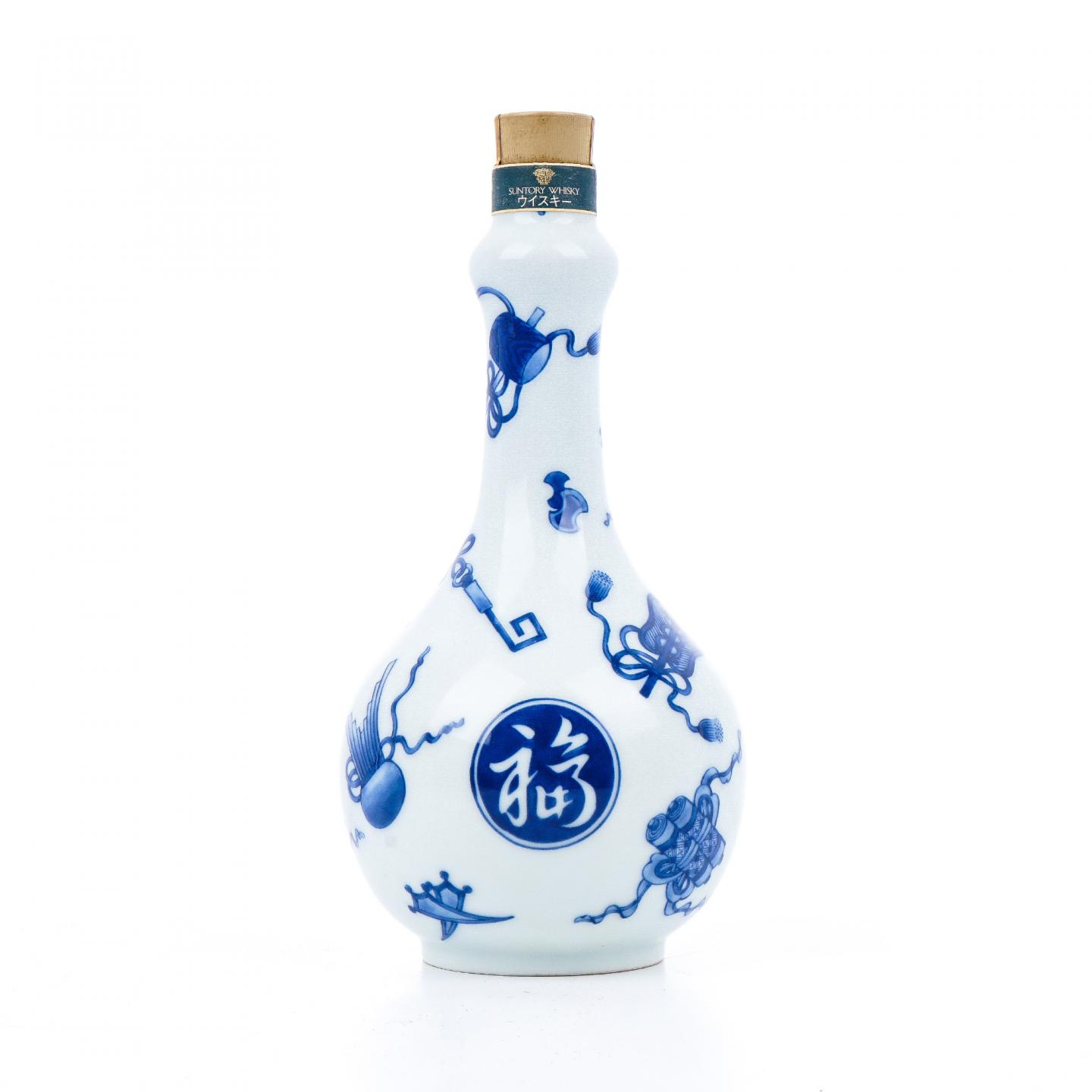 白州 染付宝尽【福】文柑子口瓶 有田烧 600ml