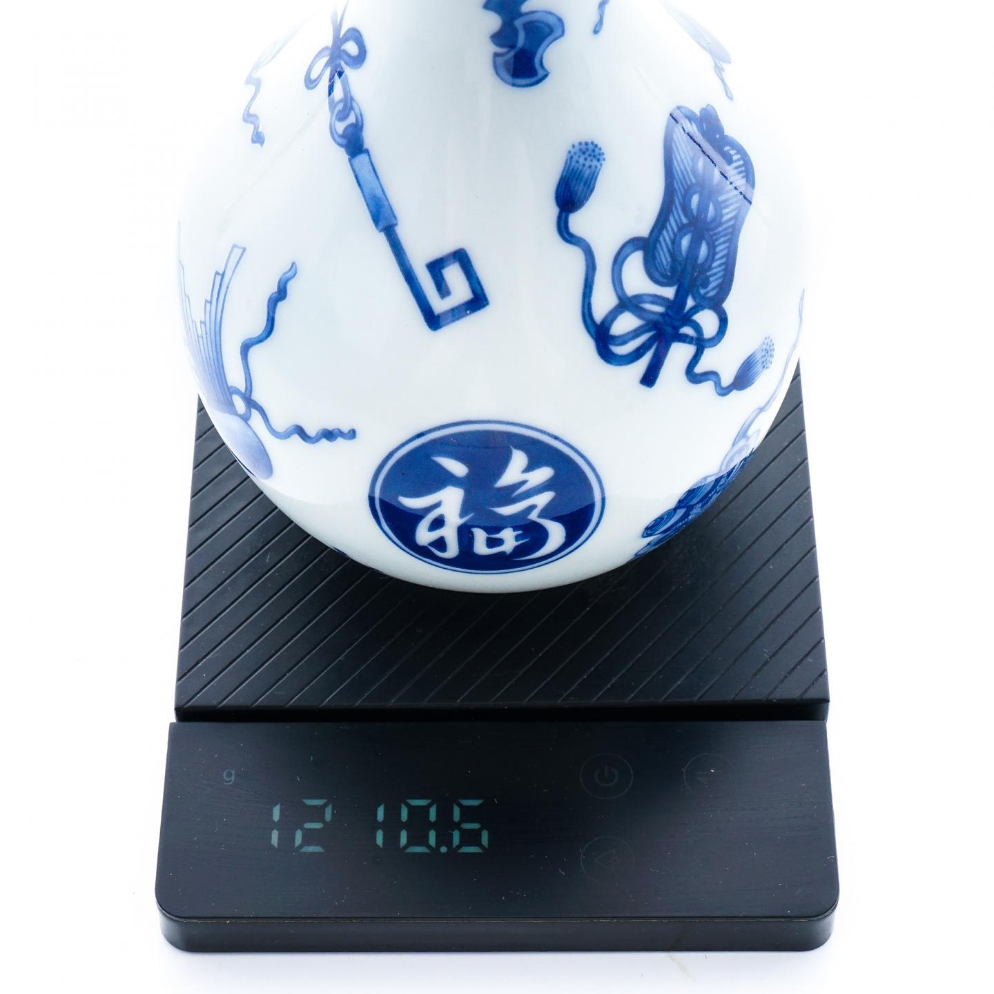 白州 染付宝尽【福】文柑子口瓶 有田烧 600ml