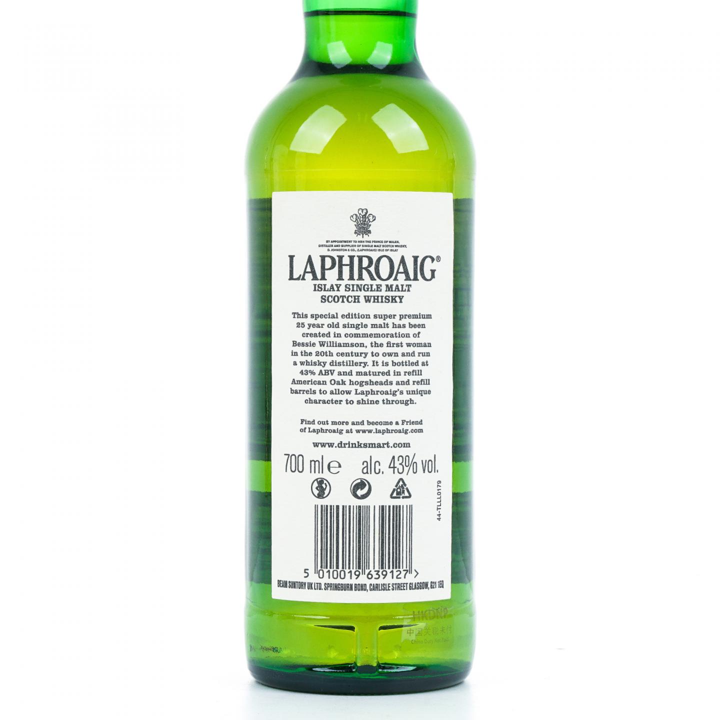 Laphroaig 拉弗格 25年 The Bessie Williamson Story 礼盒 700ml