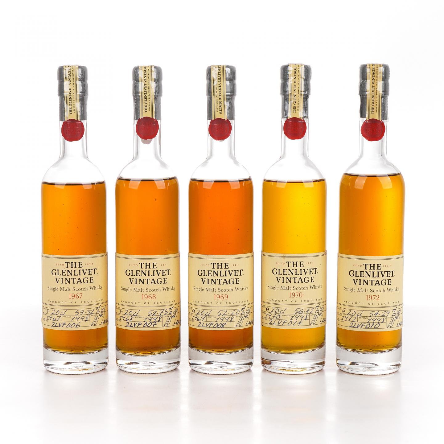 【中样】Glenlivet 格兰威特 vintage 手写标 200ml*5瓶组