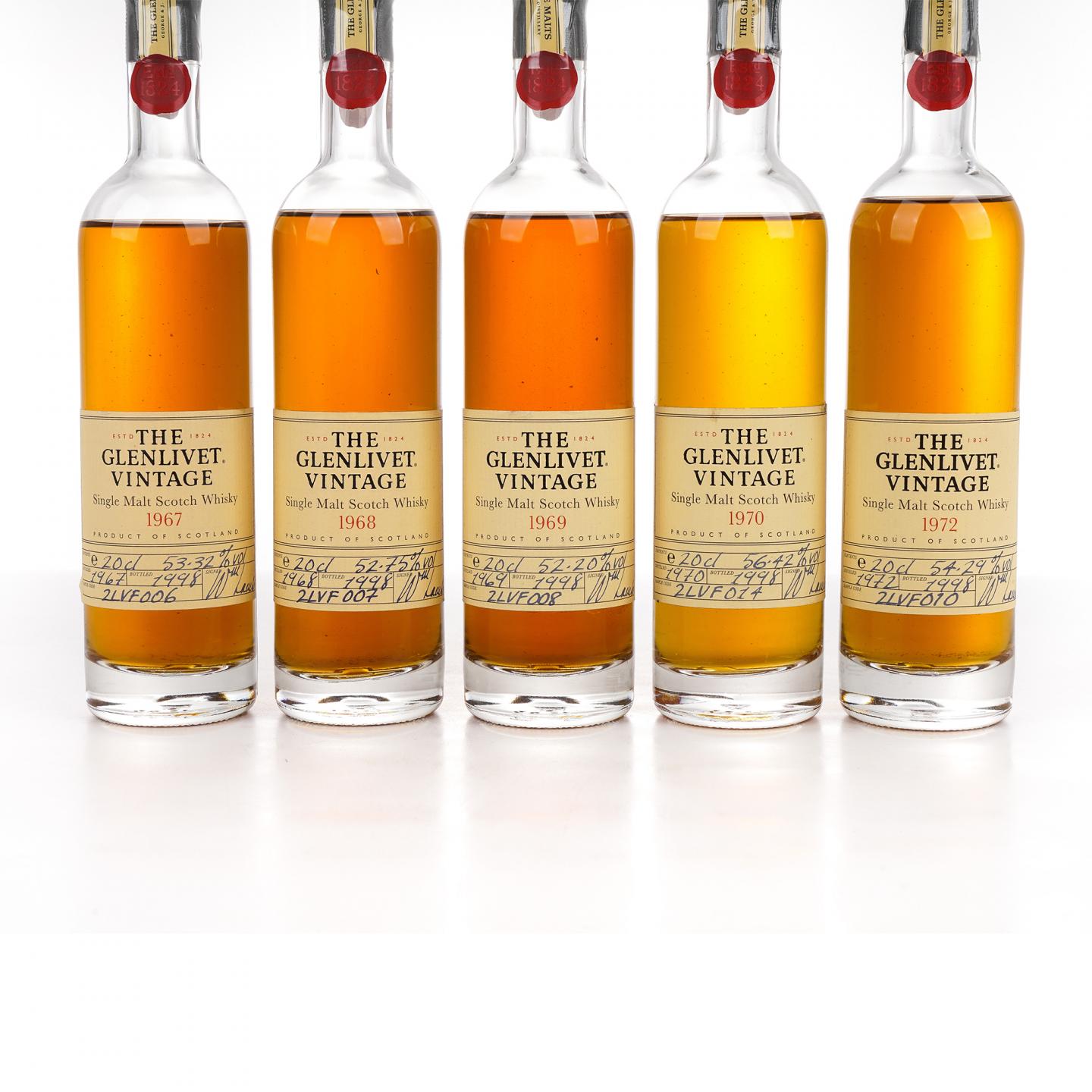 【中样】Glenlivet 格兰威特 vintage 手写标 200ml*5瓶组