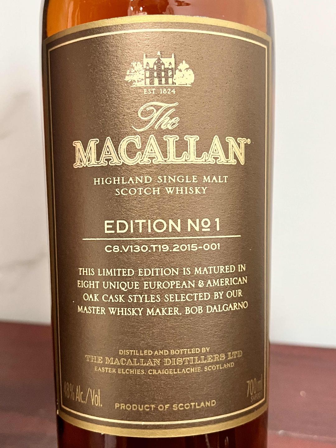 麦卡伦年度限量系列第1版单一麦芽苏格兰威士忌