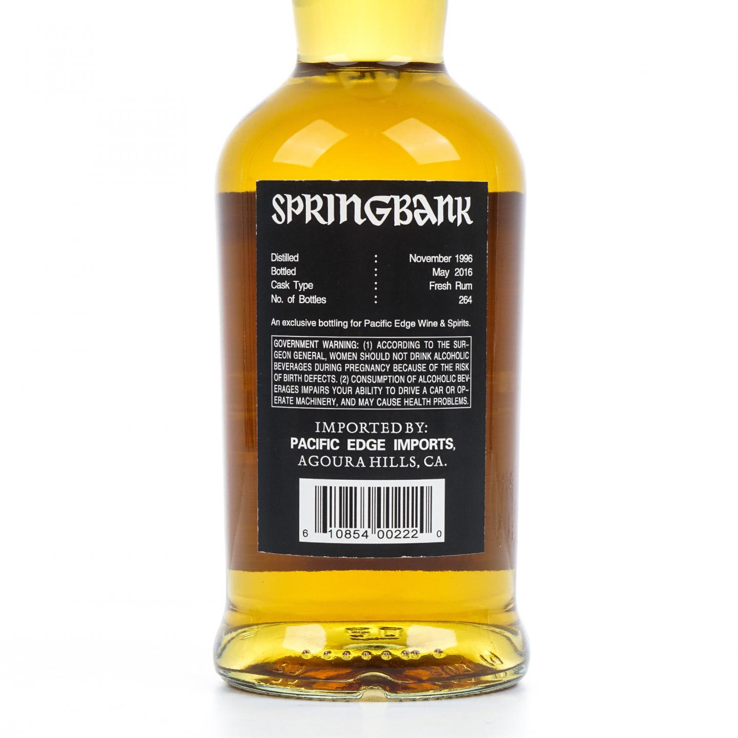 Springbank 云顶 19年 1996-2016 朗姆单桶 750ml
