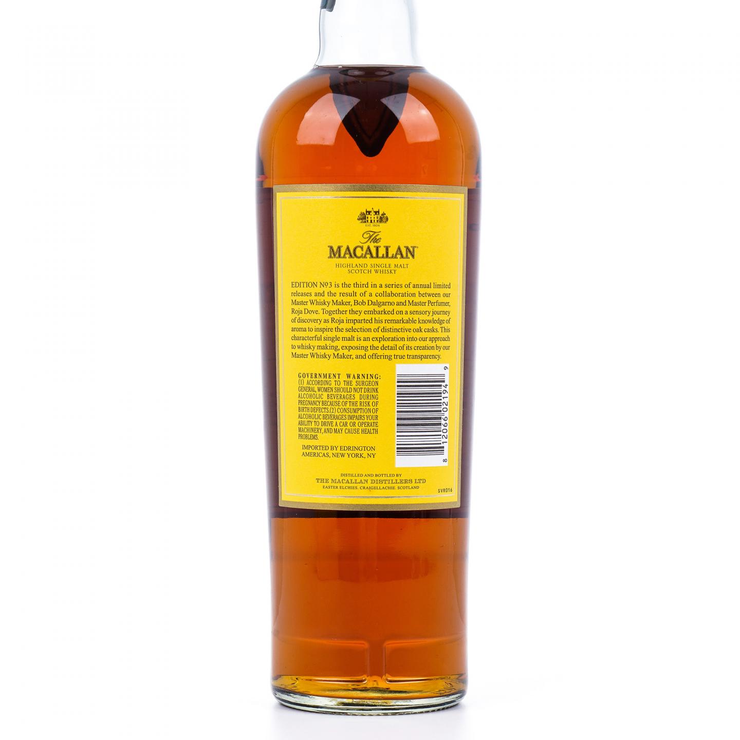Macallan 麦卡伦 2017 Edition No.3 750ML