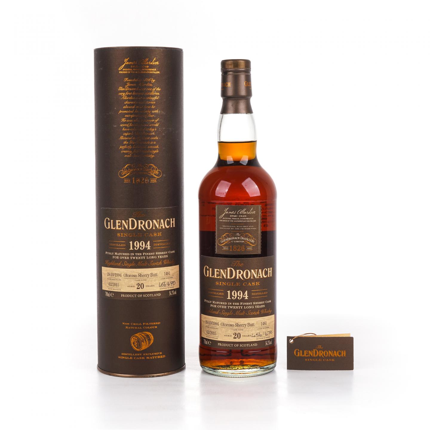 Glendronach 格兰多纳 20年 1994-2015 雪莉单桶#1481