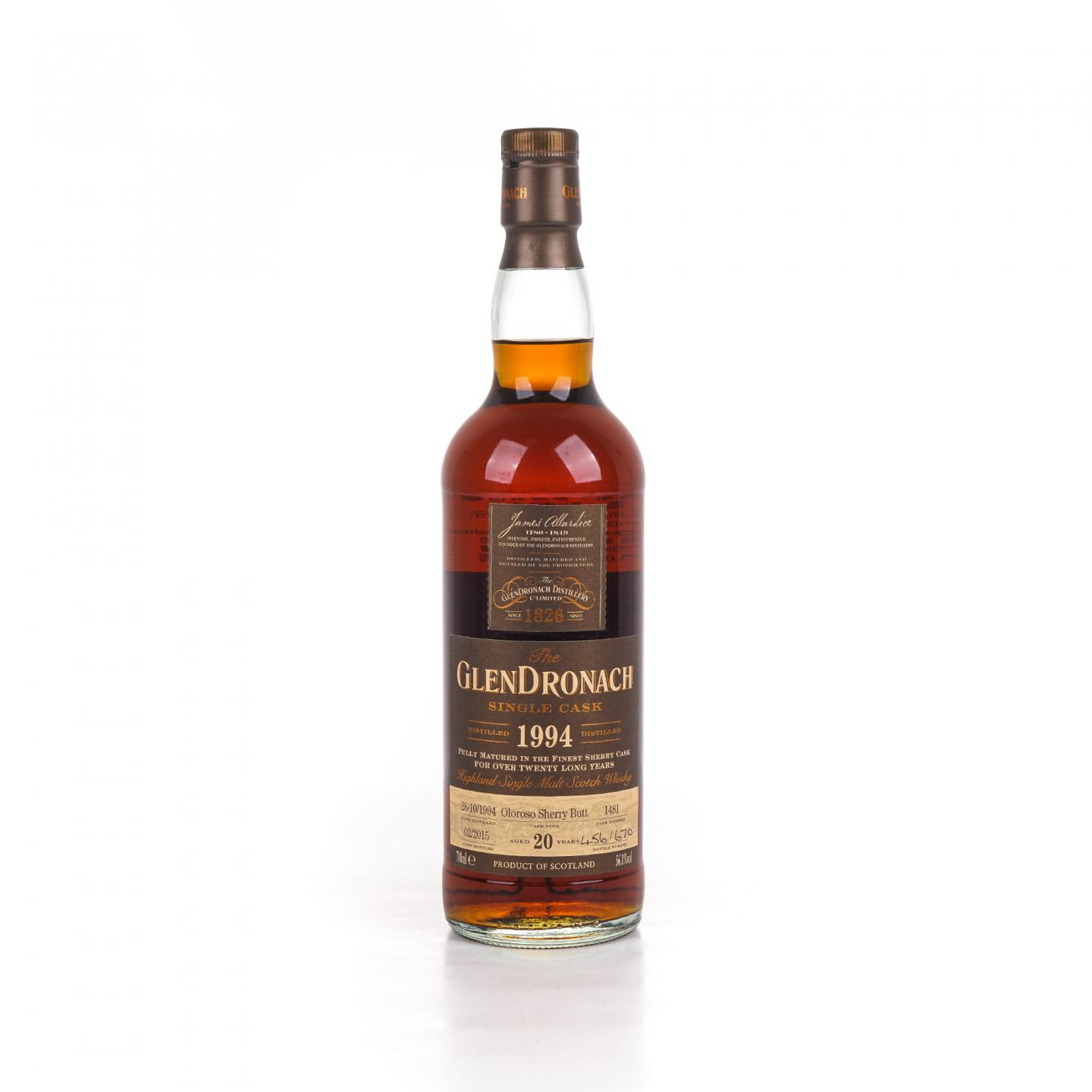 Glendronach 格兰多纳 20年 1994-2015 雪莉单桶#1481