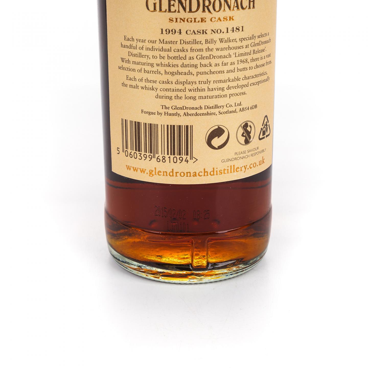 Glendronach 格兰多纳 20年 1994-2015 雪莉单桶#1481