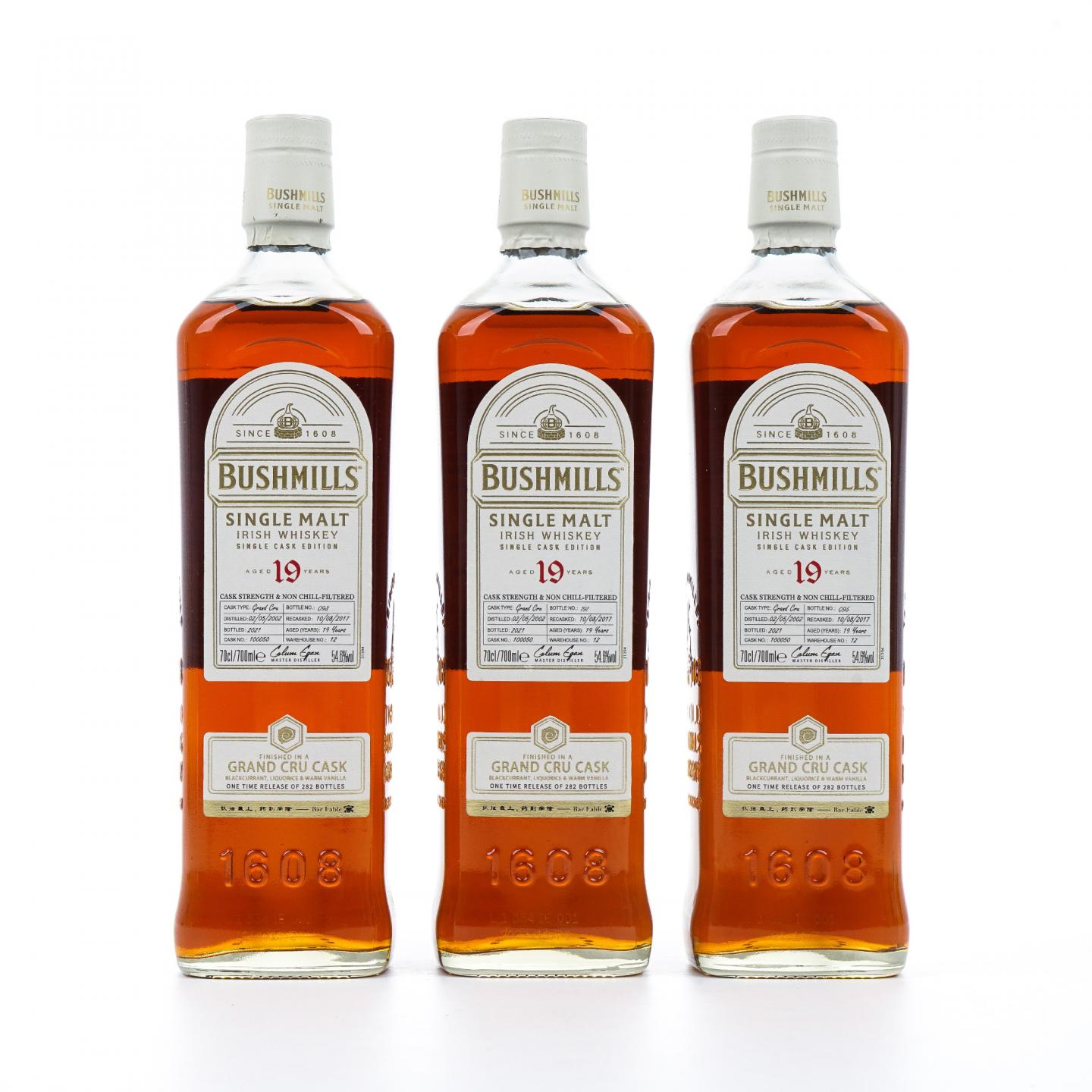 Bushmills 布什米尔 19年 2002-2021 单桶#100050 3瓶组