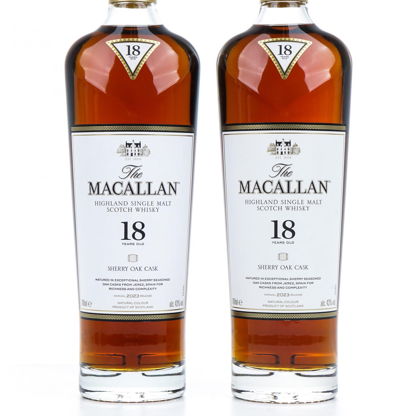【附X光图】Macallan 麦卡伦 18年 2023 雪莉桶 2瓶组