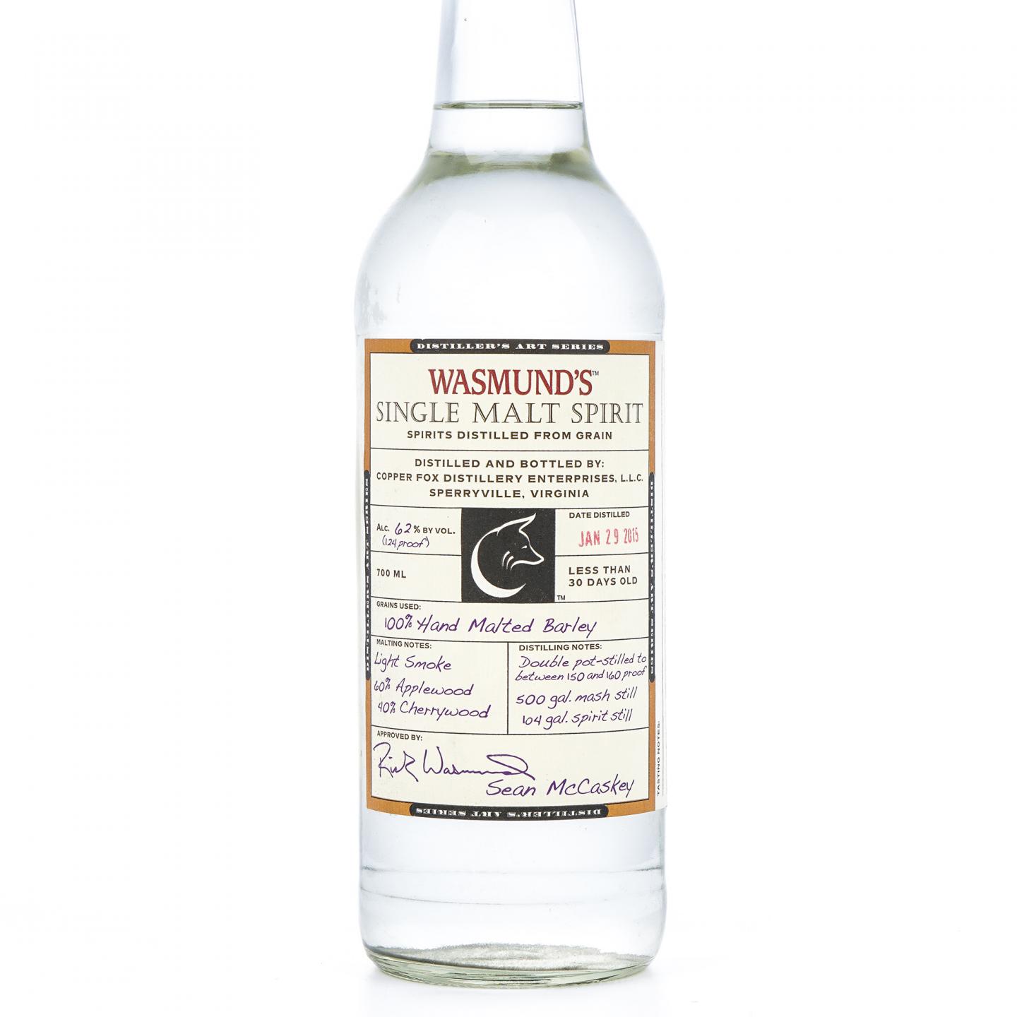 Copper Fox 2015 Wasmund’s 单一麦芽新酒 