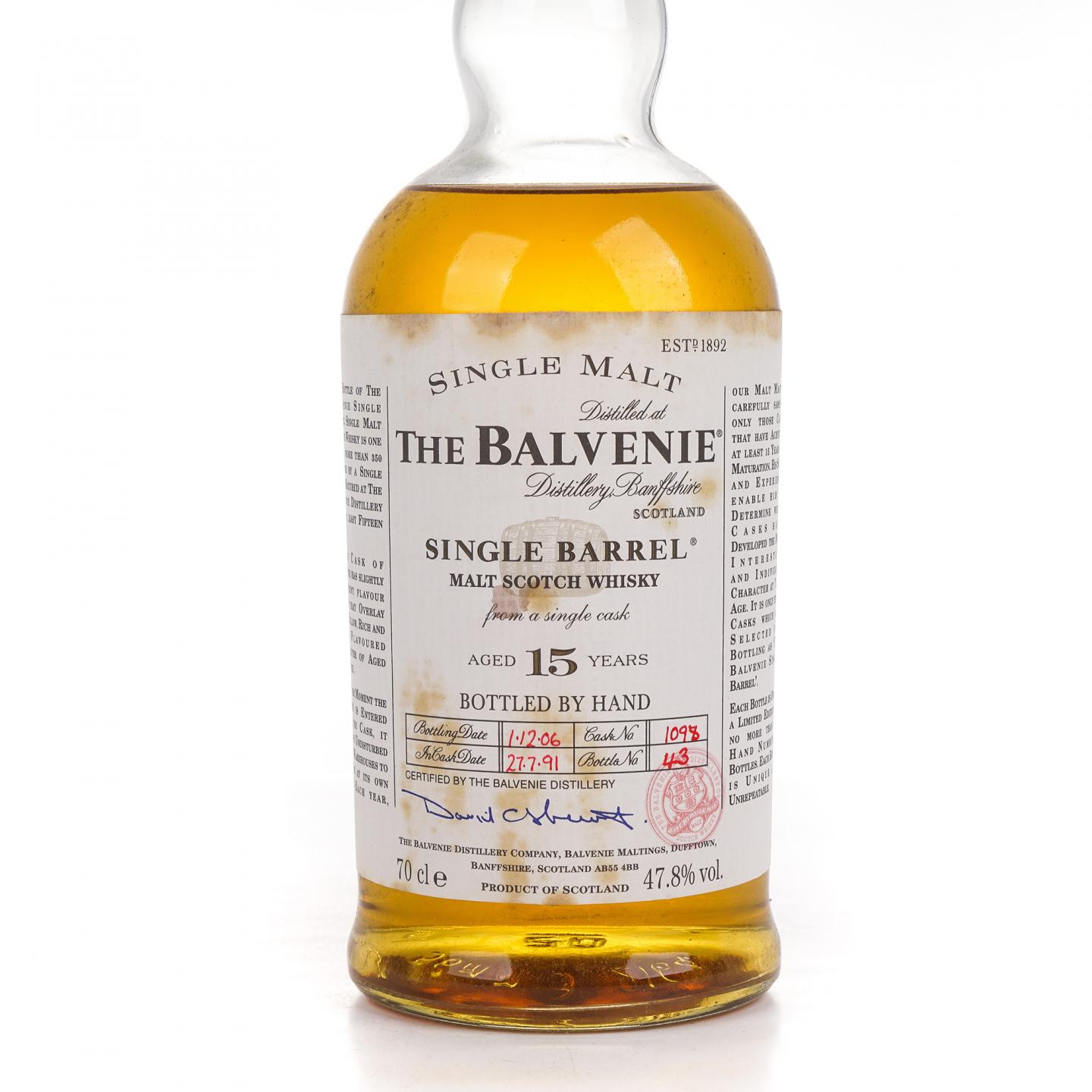 Balvenie 百富 15年 1991-2006 单桶#1098