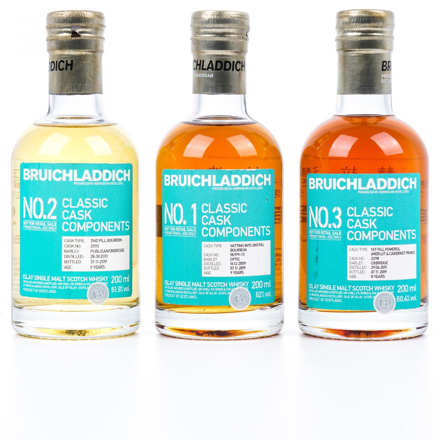 【中样】Bruichladdich 布赫拉迪 经典单桶调配系列 No.1/2/3 3支组 200ml