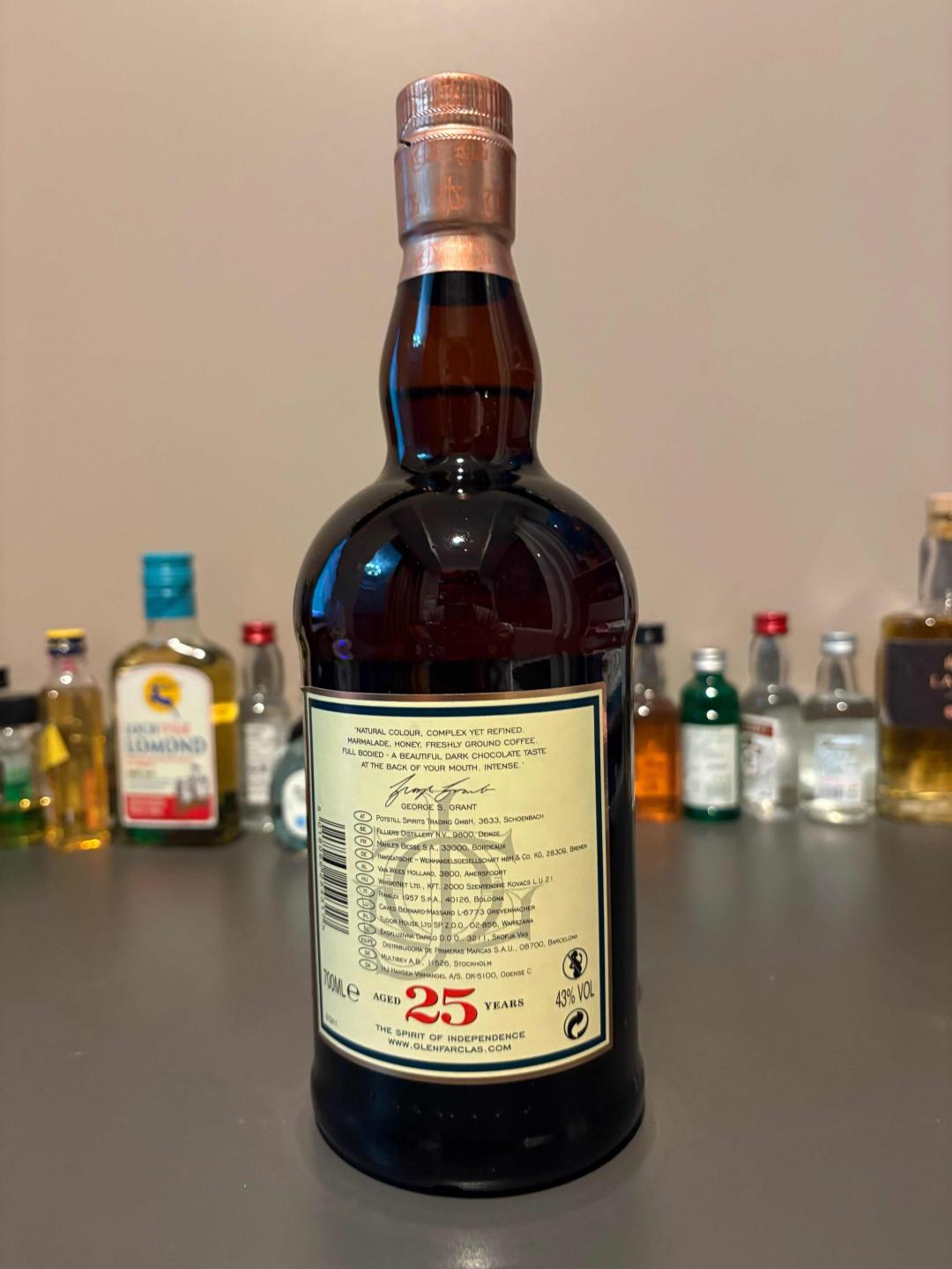 包邮格兰花格25年2021装瓶