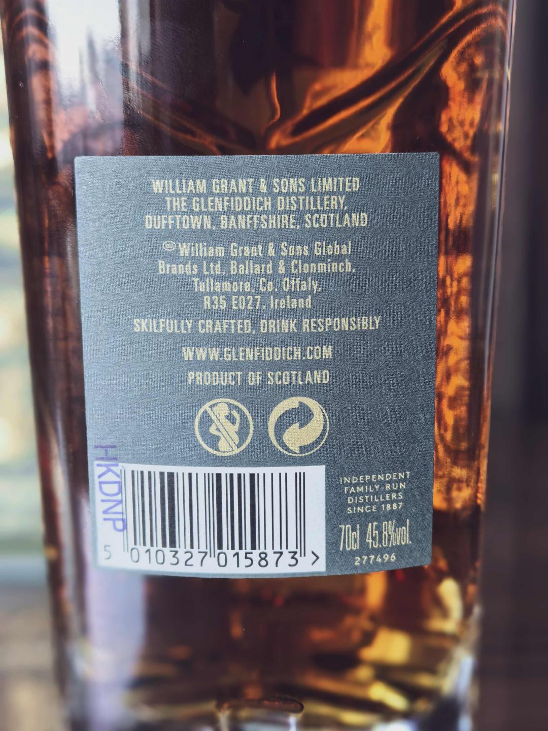 Glenfiddich格兰菲迪26年干邑桶Grande Couronne 45.8% 包邮