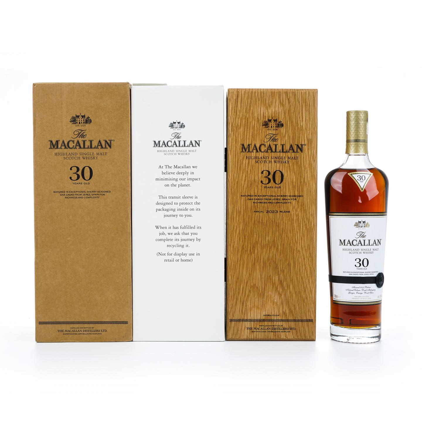 【附X光图】Macallan 麦卡伦 30年 2023 雪莉桶 黑腰带 木盒