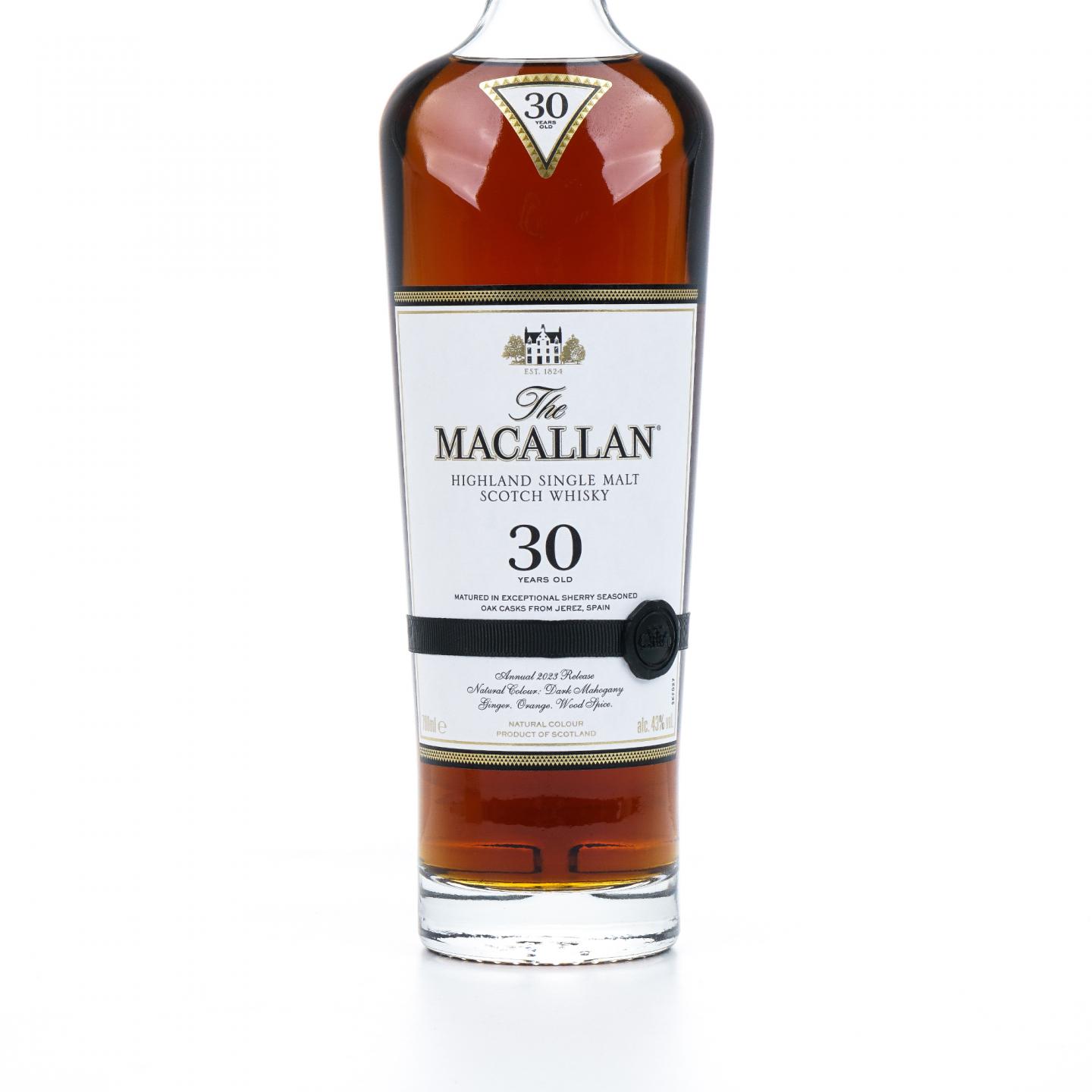 【附X光图】Macallan 麦卡伦 30年 2023 雪莉桶 黑腰带 木盒