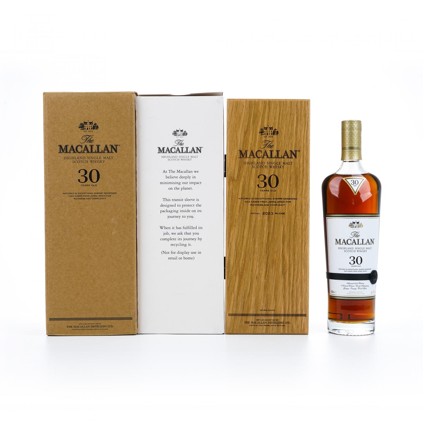 【附X光图】Macallan 麦卡伦 30年 2023 雪莉桶 黑腰带 木盒 700ml