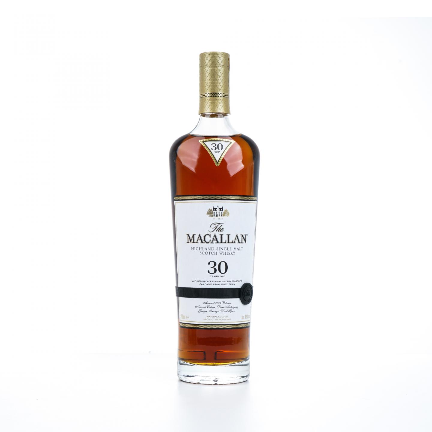 【附X光图】Macallan 麦卡伦 30年 2023 雪莉桶 黑腰带 木盒 700ml
