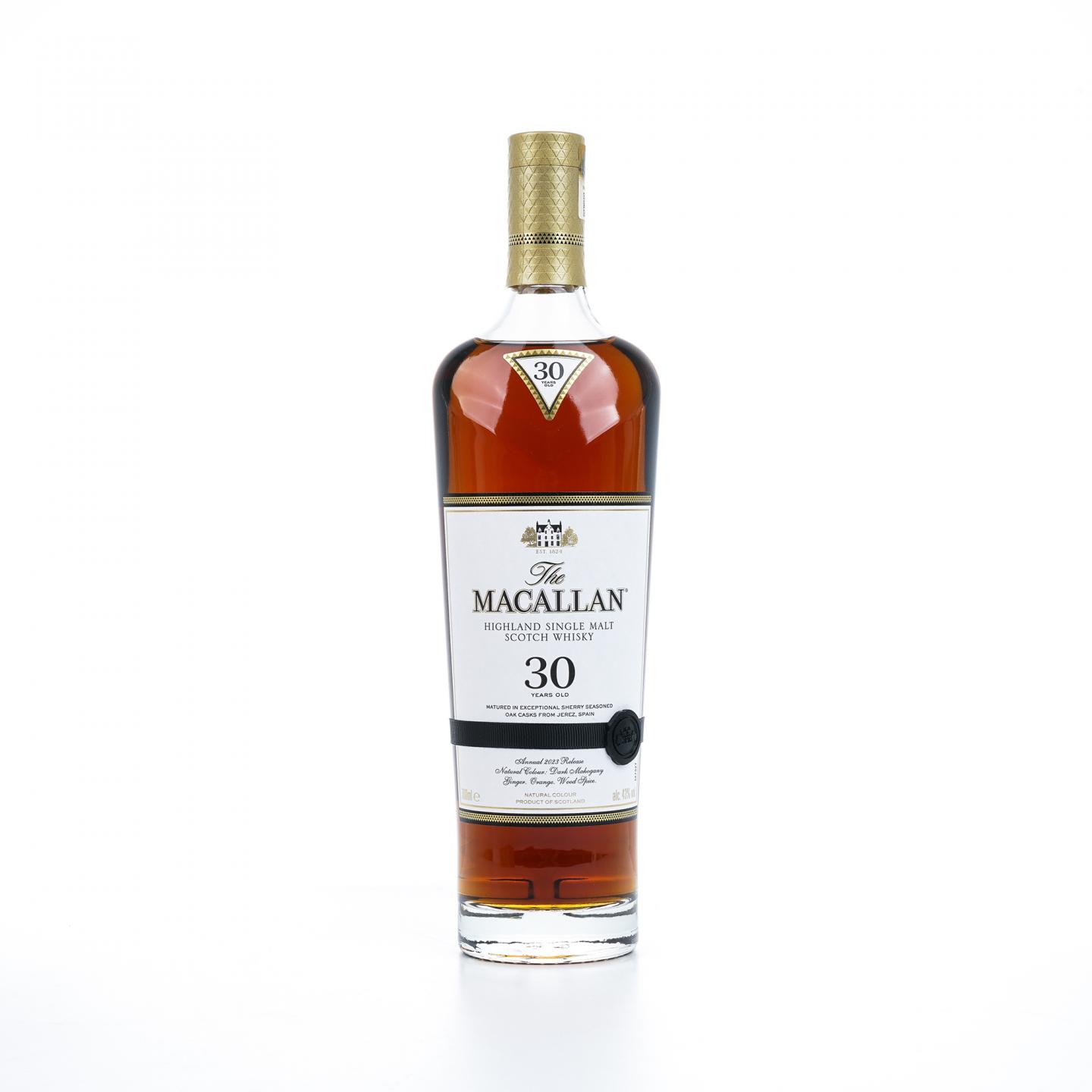 【附X光图】Macallan 麦卡伦 30年 2023 黑腰带 雪莉桶 木盒