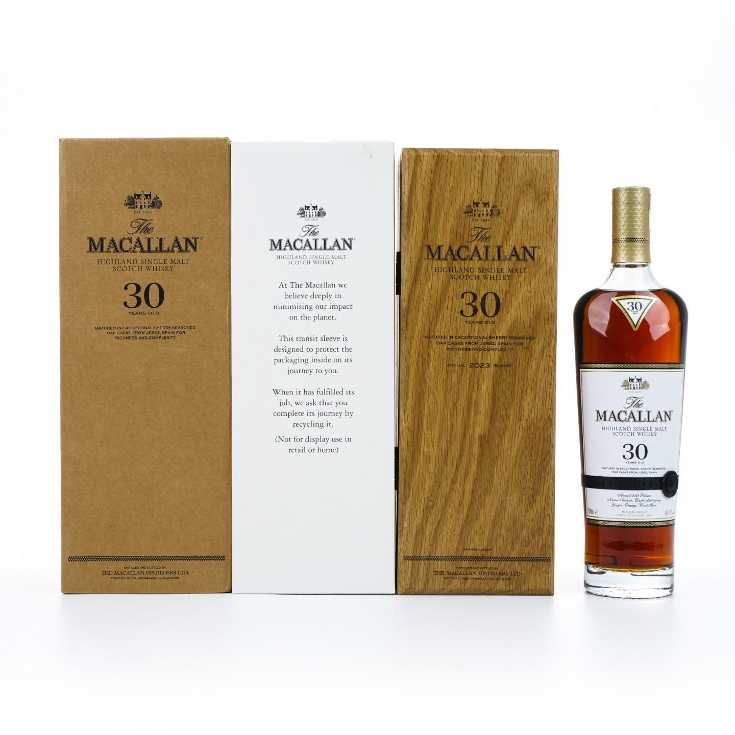 【附X光图】Macallan 麦卡伦 30年 2023 黑腰带 雪莉桶 木盒