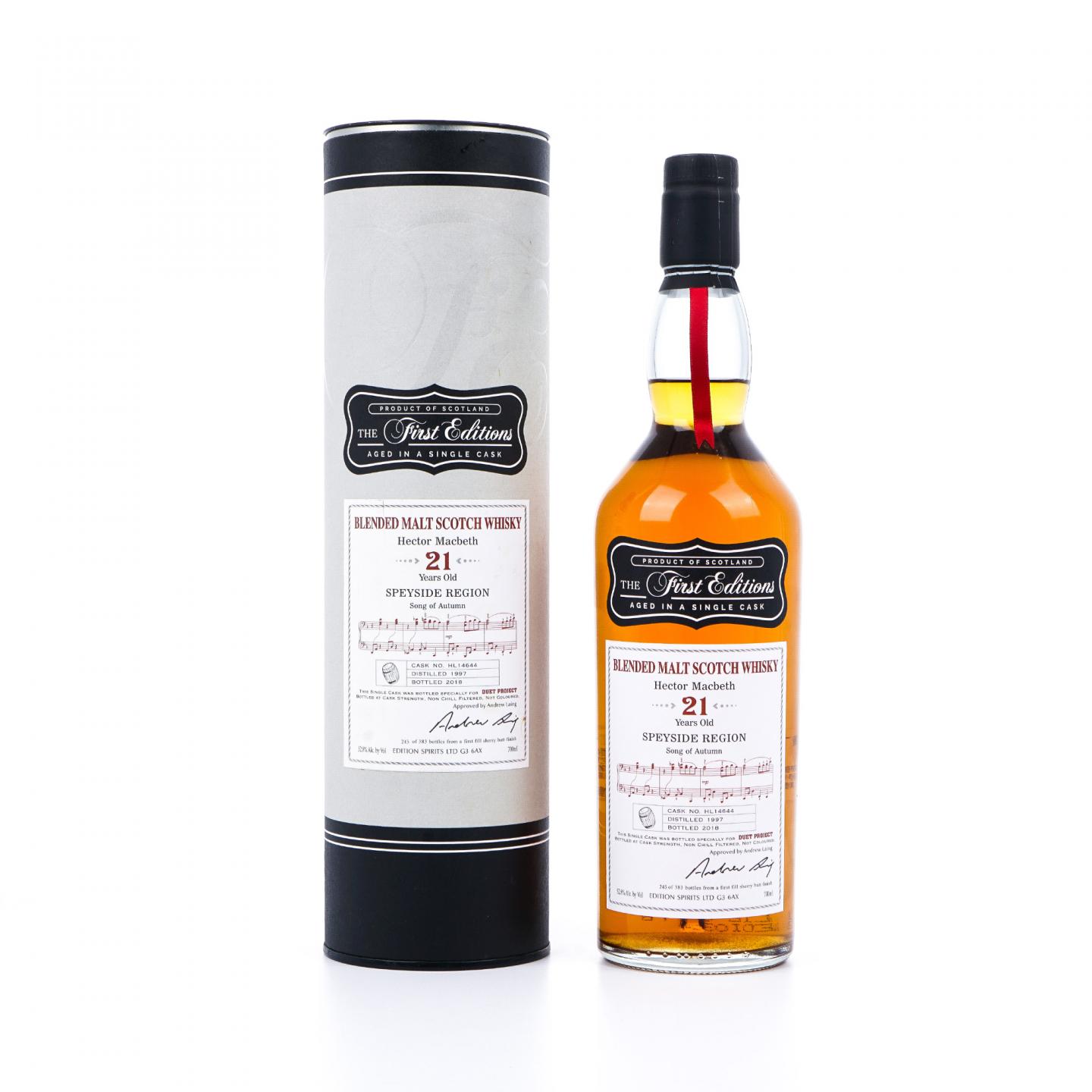 秘密斯佩塞 21年 1997-2018 调和 Edition Spirits 单桶HL 14644