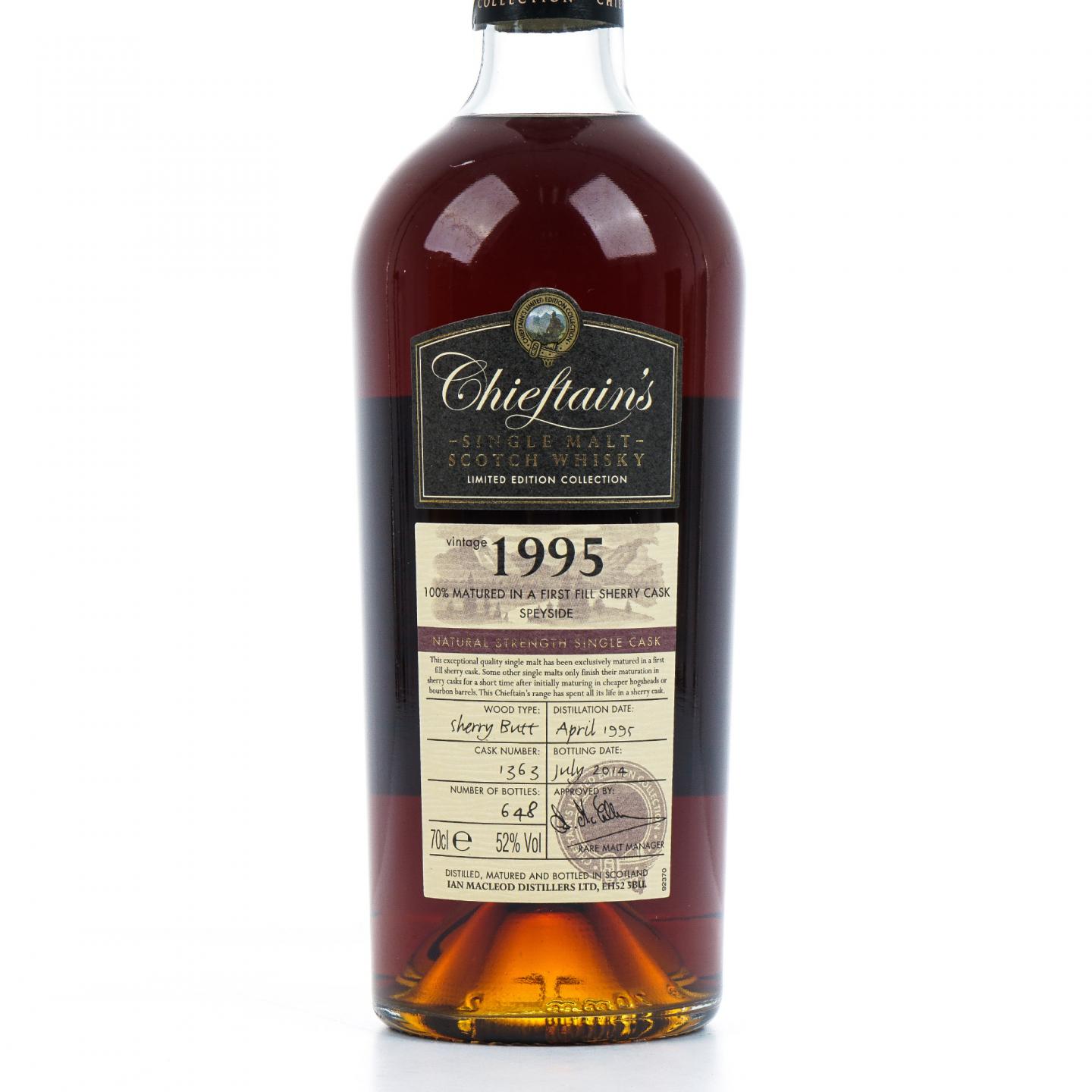 Chieftain's 老酋长 1995-2014 雪莉单桶#1363 IM 非原盒