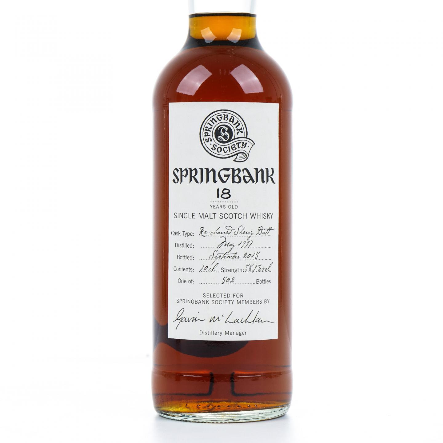 Springbank 云顶 18年 1997-2015 雪莉桶 云顶协会