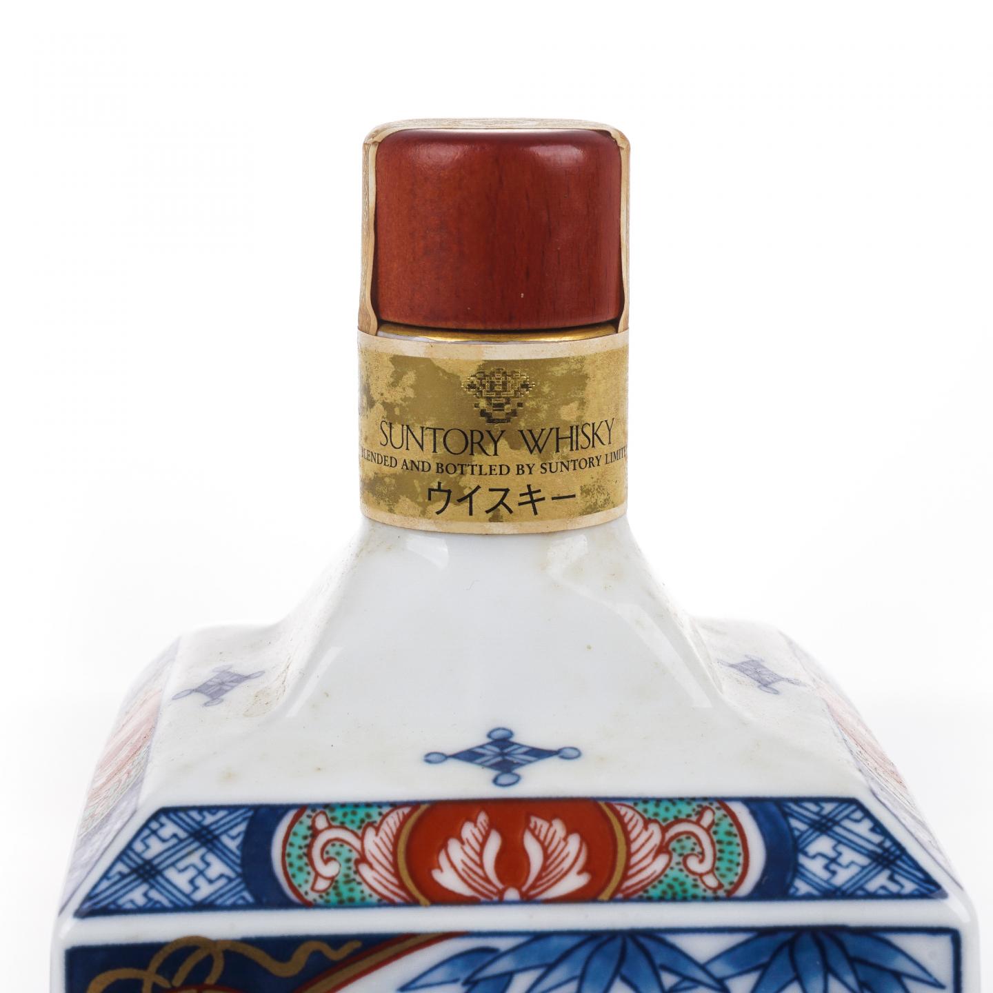 三得利 染锦松竹梅寅文角型瓶 金花标 有田烧 600ml