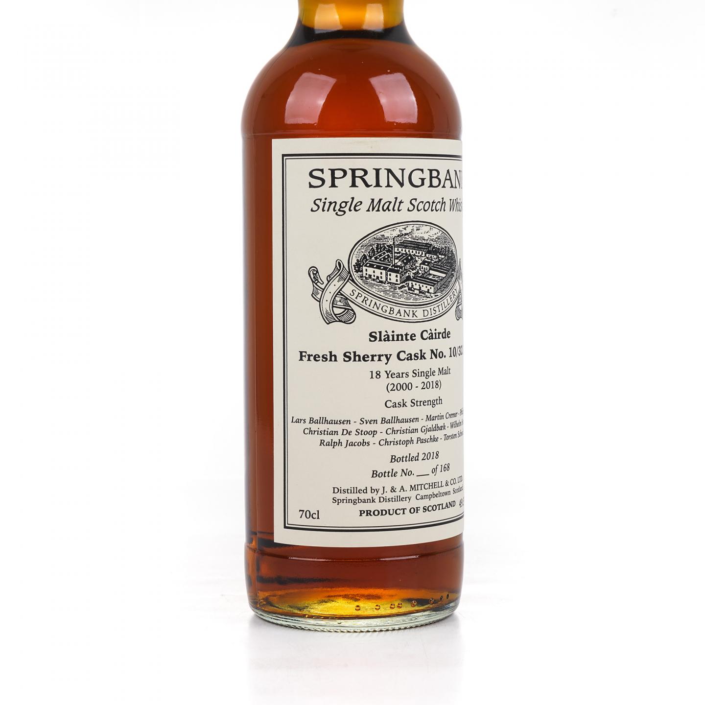 Springbank 云顶 18年 2000-2018 雪莉桶 私人桶 桶强