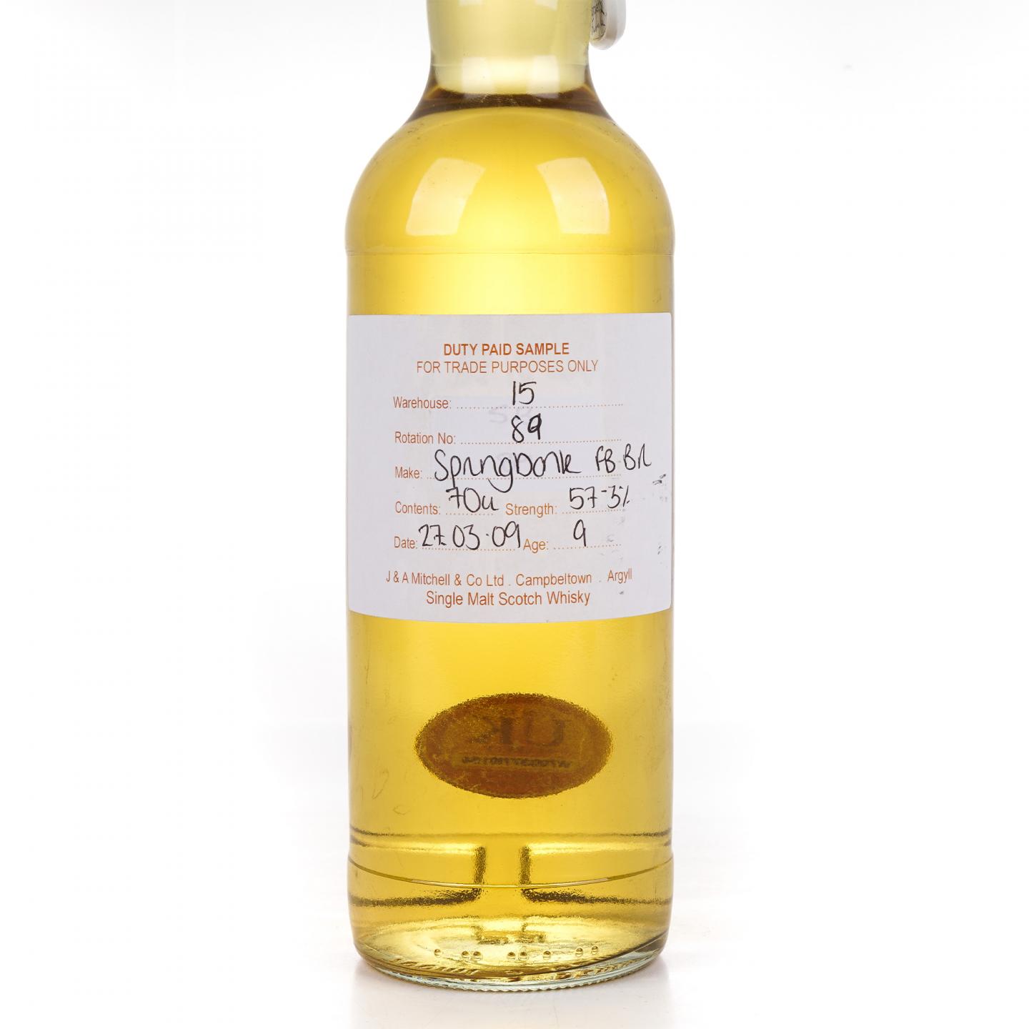 Springbank 云顶 9年 2009 完税瓶 波本桶