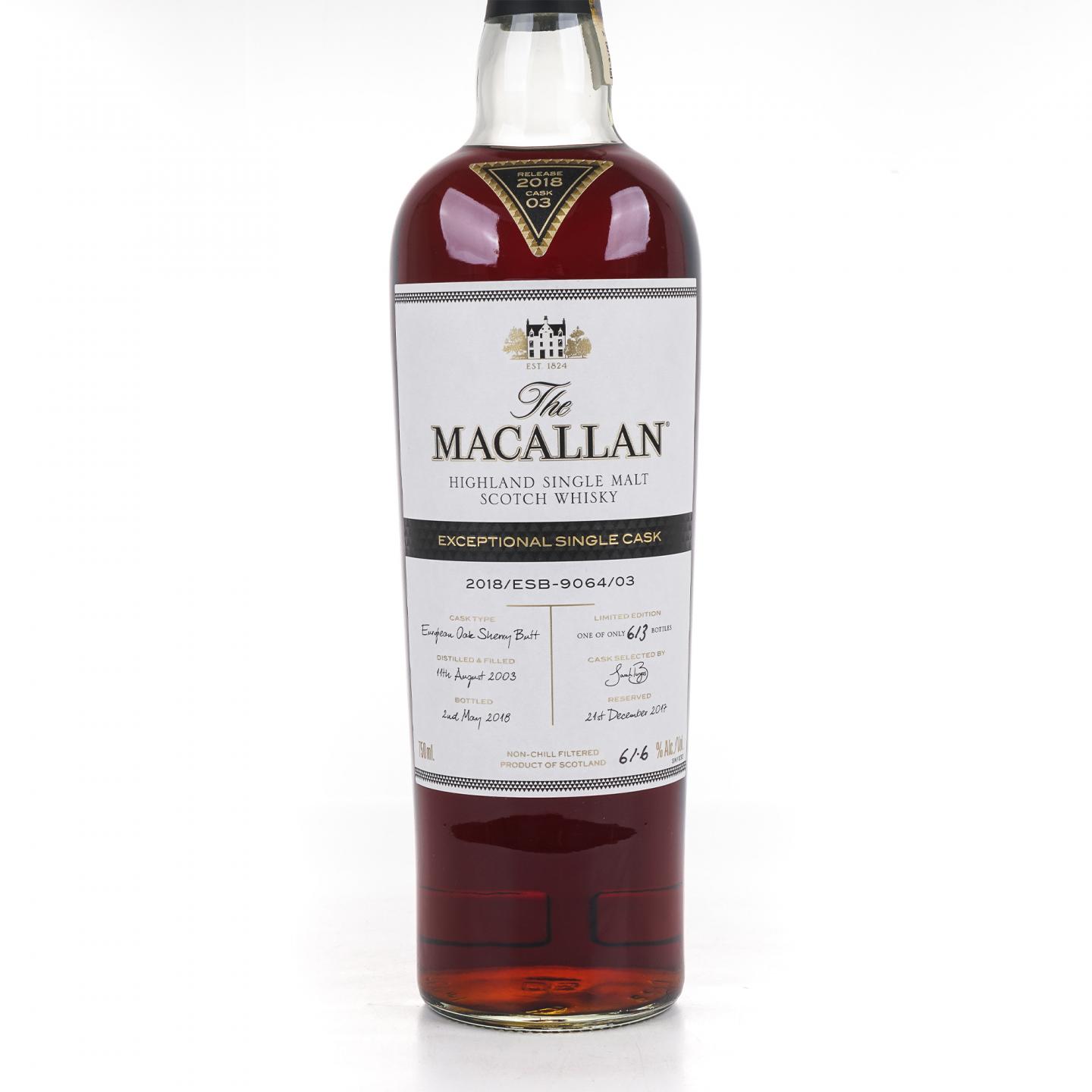 Macallan 麦卡伦 2003-2018 ESC 雪莉单桶 750ml