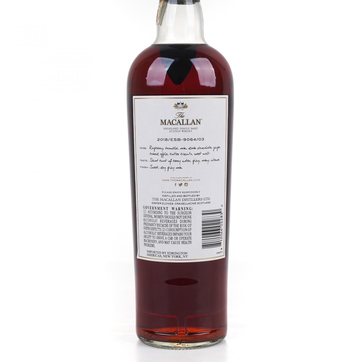 Macallan 麦卡伦 2003-2018 ESC 雪莉单桶 750ml