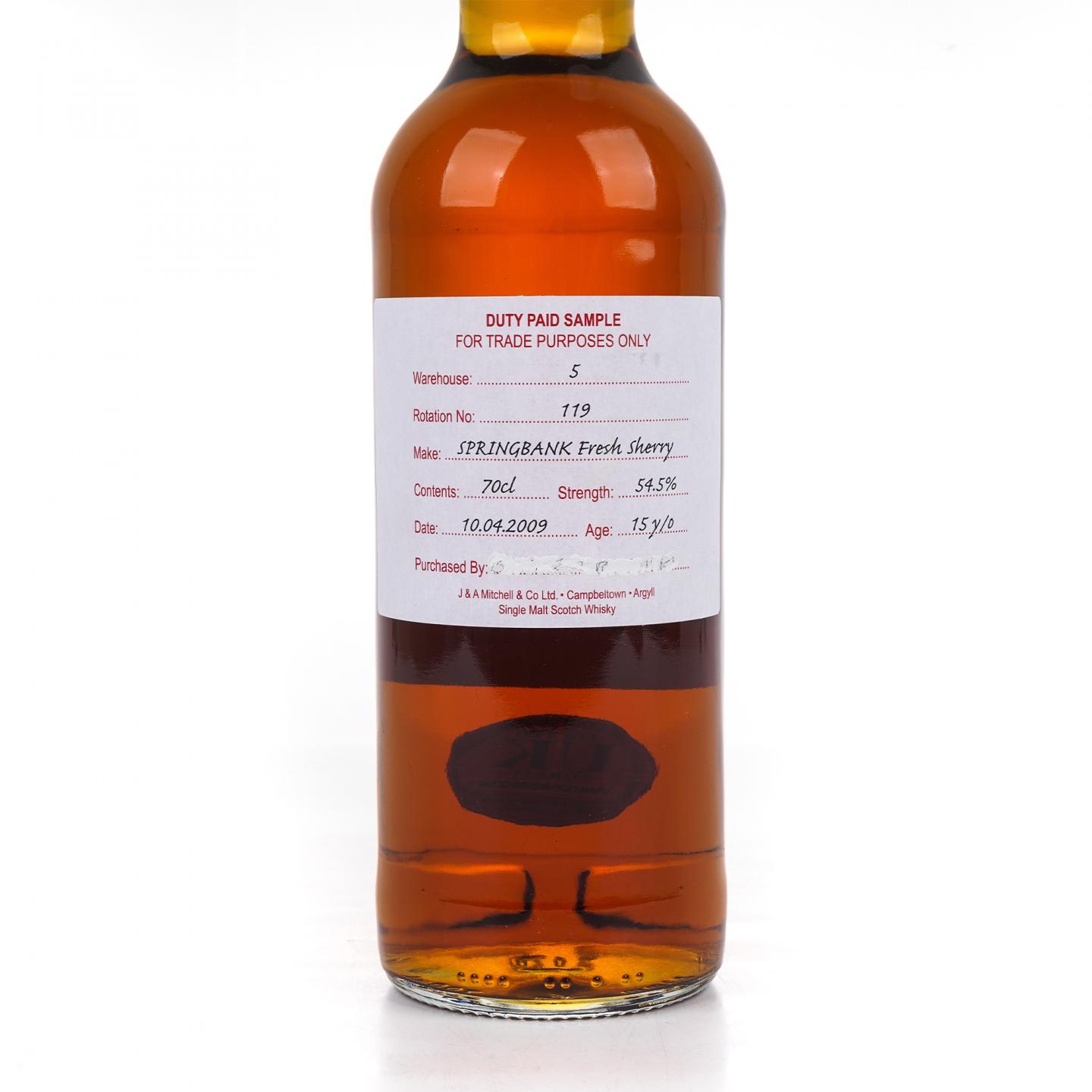 Springbank 云顶 15年 2009 完税瓶 新鲜雪莉桶